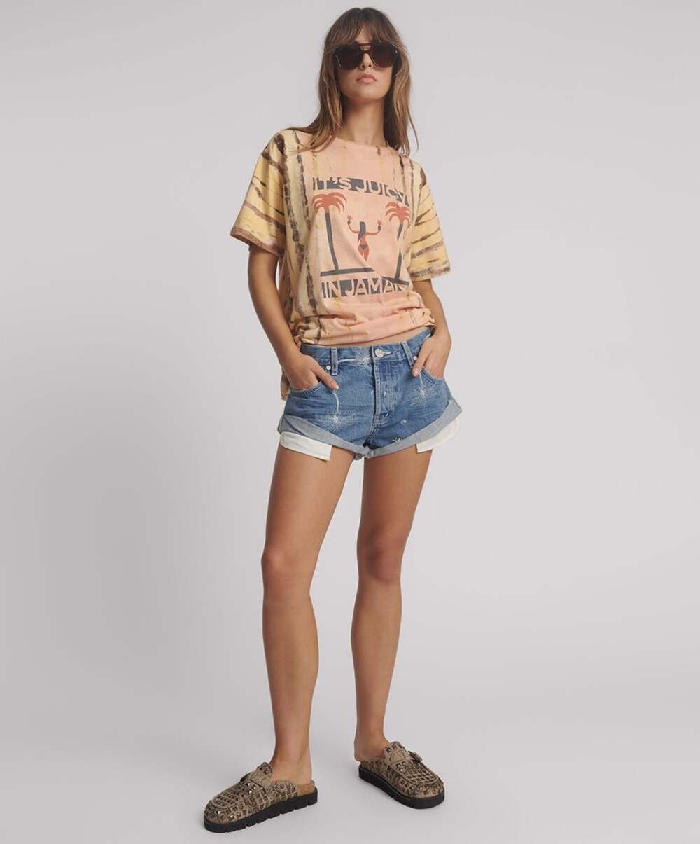 OneTeaspoon Bandits Denim Shorts Low Waist Distressed Blue Size 23